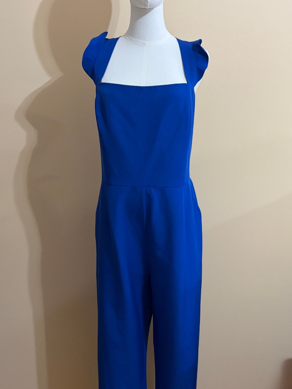 Charles Henry Royal Blue Ruffle Strap Wide Leg Jumpsuit‎ - Size XXL